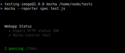 Mocha test console output Mocha test console output