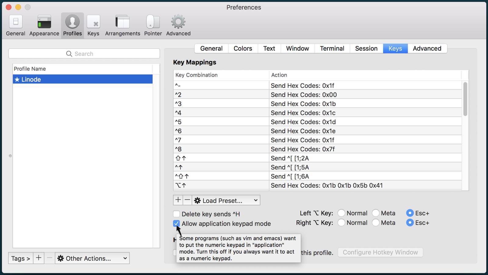 Both left and right Alt keys are set to Esc+ Both left and right Alt keys are set to Esc+