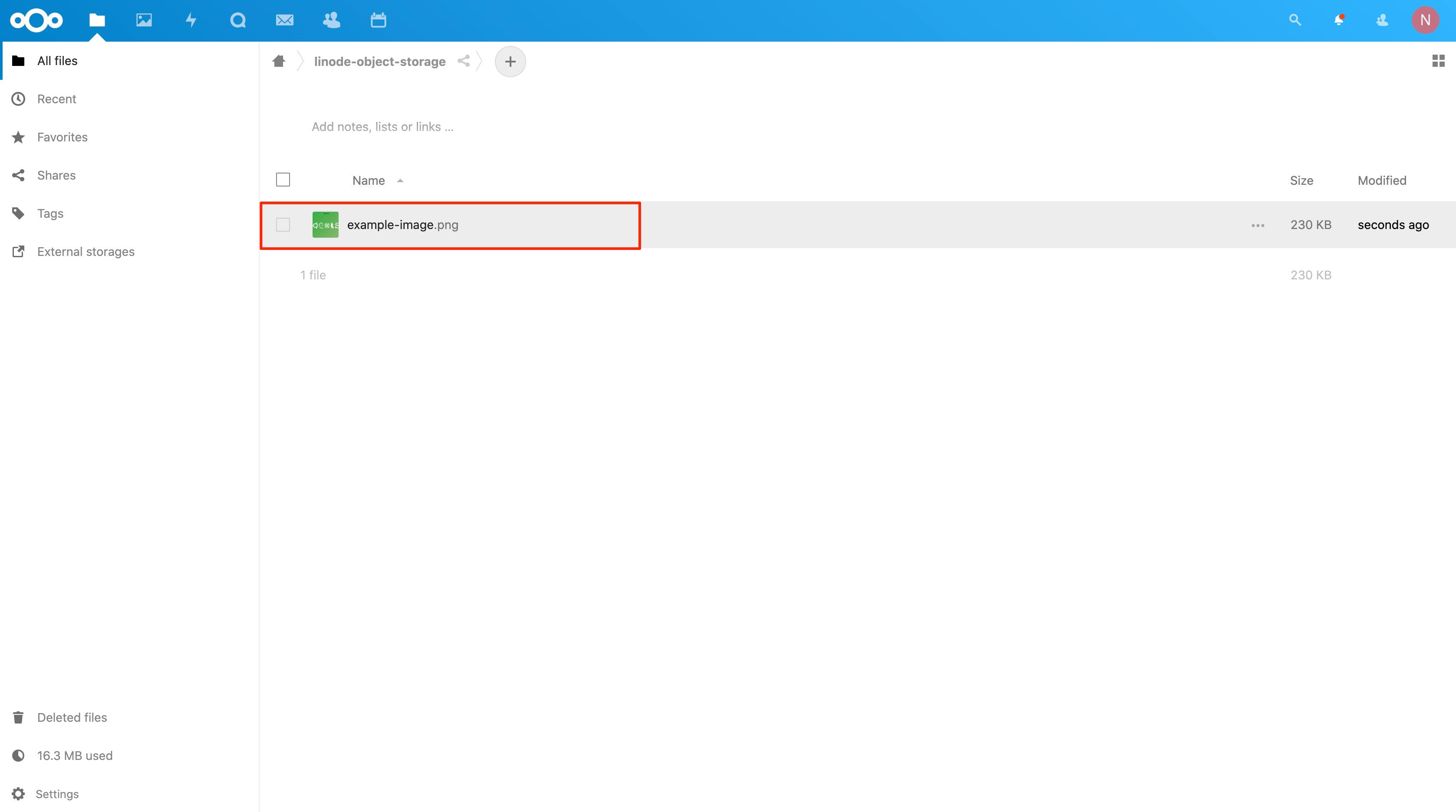 Your should see your uploaded file appear in the folder. Your should see your uploaded file appear in the folder.