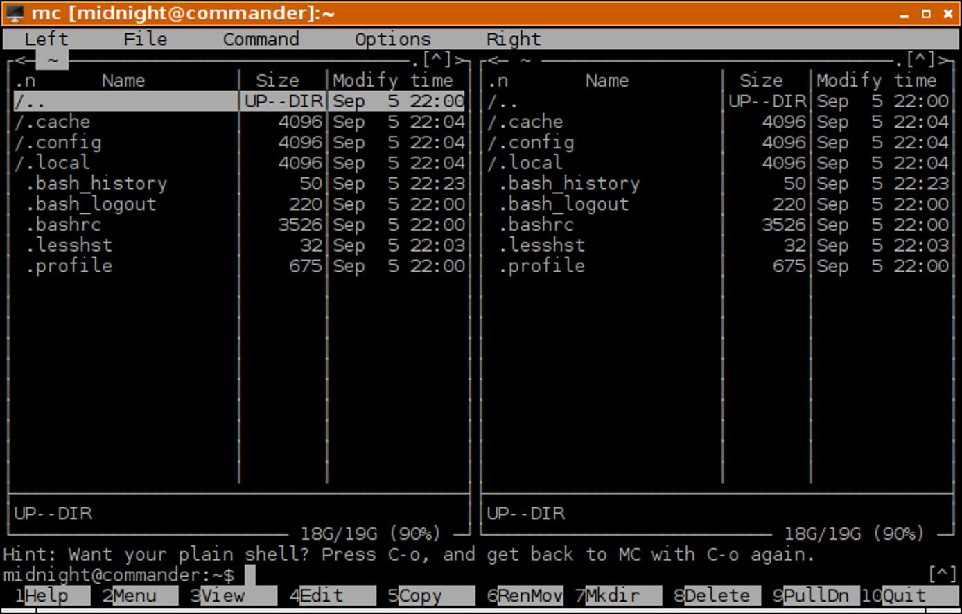 Midnight Commander - No Color Mode Midnight Commander - No Color Mode