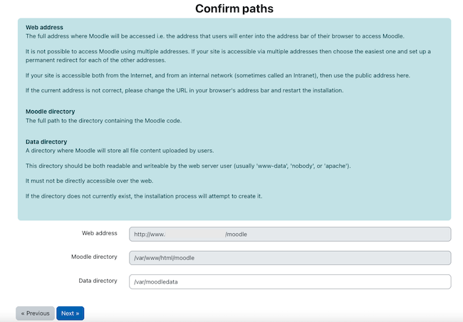 Enter the Moodle Path Information Enter the Moodle Path Information