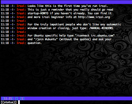 Irssis default message. Irssis default message.