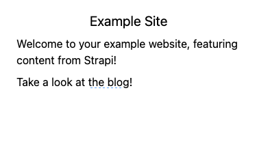 The homepage in the Next.js example The homepage in the Next.js example